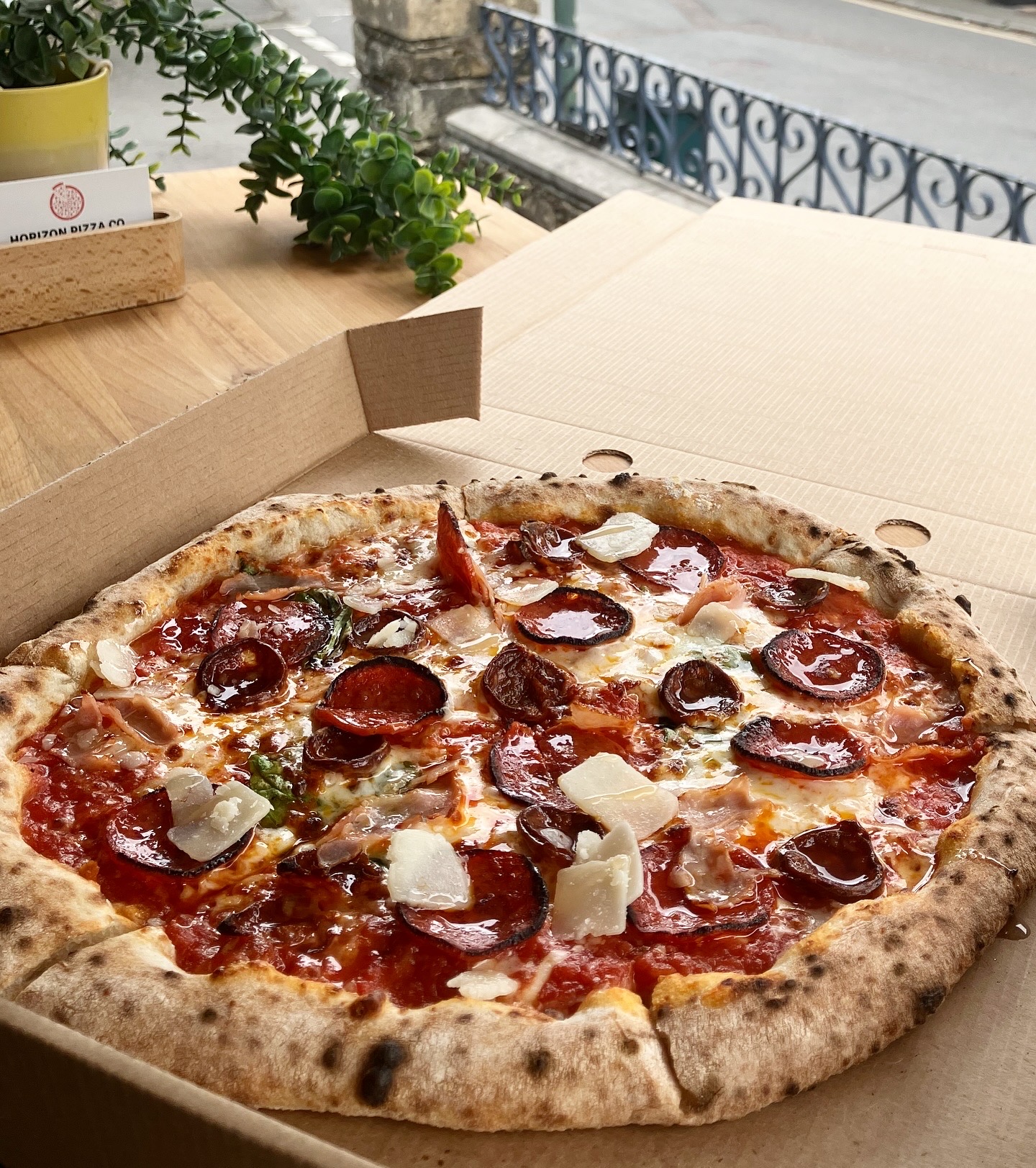 Fresh Margherita pizza