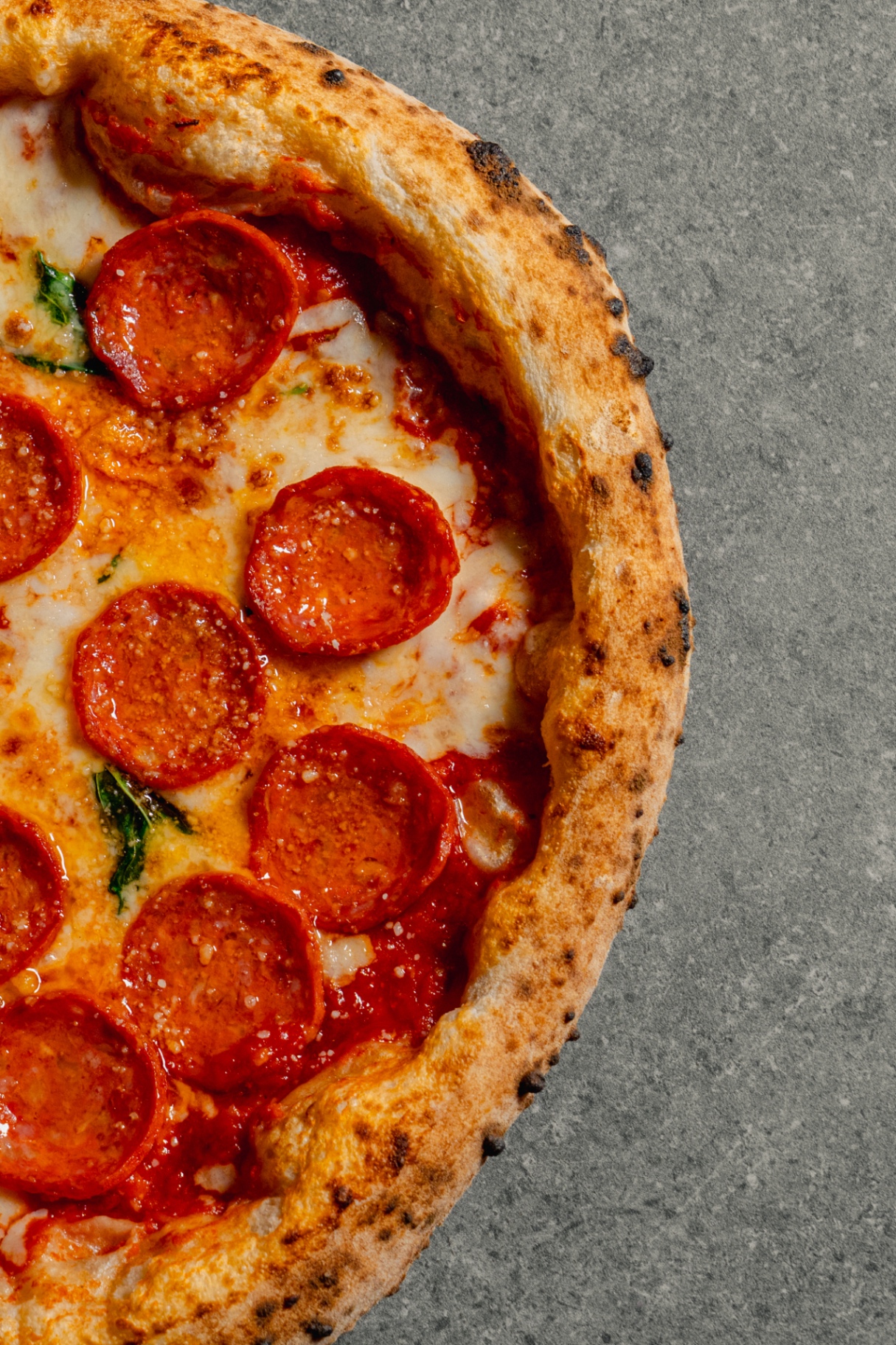 Pepperoni pizza close-up